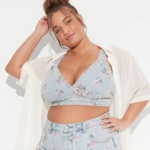 Women's XXL Wild Fable Tops Wild Fable Women’s Cropped Denim Vest - Size XXL